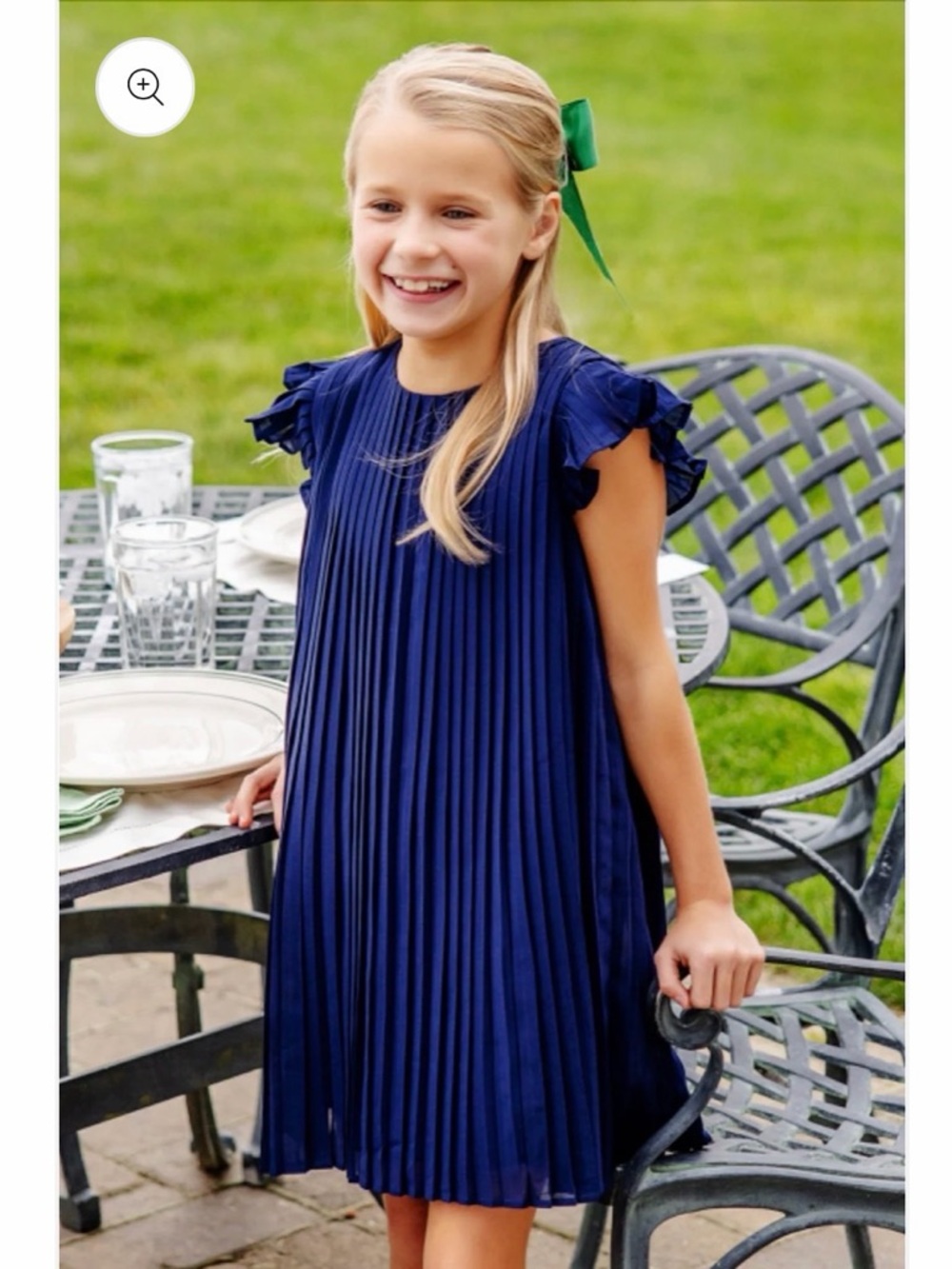 The Beaufort Bonnet Company Piper Pleated Dress in Nantucket navy girls 8